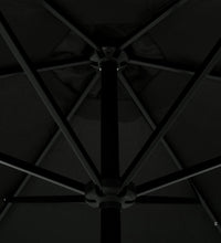 Sonnenschirm mit LED-Leuchten und Stahlmast 300 cm Schwarz