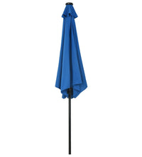 Sonnenschirm mit LED-Beleuchtung und Stahl-Mast 300 cm Azurblau