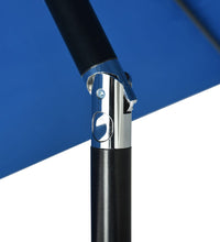 Sonnenschirm mit LED-Beleuchtung und Stahl-Mast 300 cm Azurblau