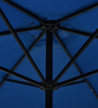 Sonnenschirm mit LED-Beleuchtung und Stahl-Mast 300 cm Azurblau
