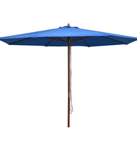 Sonnenschirm mit Holzmast 350 cm Blau
