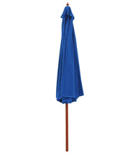 Sonnenschirm mit Holzmast 350 cm Blau
