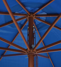 Sonnenschirm mit Holzmast 350 cm Blau