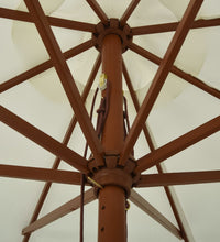 Sonnenschirm mit Holzmast 330 cm Sandweiß