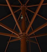 Sonnenschirm mit Holzmast 330 cm Schwarz