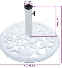Sonnenschirmständer Weiß 12 kg 48 cm Gusseisen