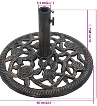 Sonnenschirmständer Bronze 12 kg 48 cm Gusseisen