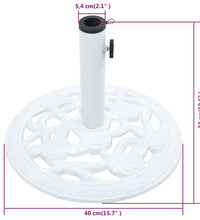 Sonnenschirmständer Weiß 9 kg 40 cm Gusseisen