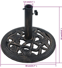 Sonnenschirmständer Schwarz Bronze 9 kg 40 cm Gusseisen