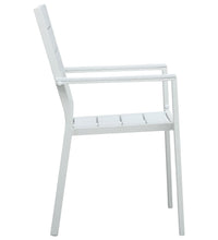 Gartenstühle 4 Stk. Weiß HDPE Holz-Optik