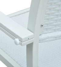 Gartenstühle 4 Stk. Weiß Kunststoff Rattan-Optik