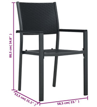 Gartenstühle 2 Stk. Schwarz Kunststoff Rattan-Optik