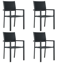 Gartenstühle 4 Stk. Schwarz Kunststoff Rattan-Optik