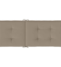 Gartenstuhlauflagen für Hochlehner 2Stk. Taupe 120x50x3cm Stoff