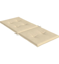 Gartenstuhlauflagen für Hochlehner 2Stk. Beige 120x50x3cm Stoff