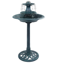 Vogelbad mit Springbrunnen Grün 50×91 cm Kunststoff