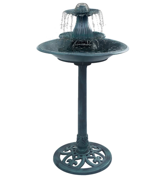 Vogelbad mit Springbrunnen Grün 50×91 cm Kunststoff