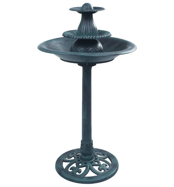 Vogelbad mit Springbrunnen Grün 50×91 cm Kunststoff