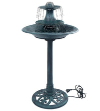 Vogelbad mit Springbrunnen Grün 50×91 cm Kunststoff