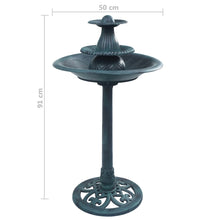 Vogelbad mit Springbrunnen Grün 50×91 cm Kunststoff