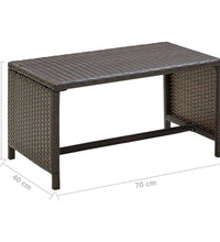 Couchtisch Braun 70x40x38 cm Poly Rattan