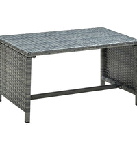 Couchtisch Anthrazit 70x40x38 cm Poly Rattan