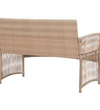 4-tlg. Garten-Lounge-Set mit Auflage Poly Rattan Beige