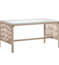 4-tlg. Garten-Lounge-Set mit Auflage Poly Rattan Beige