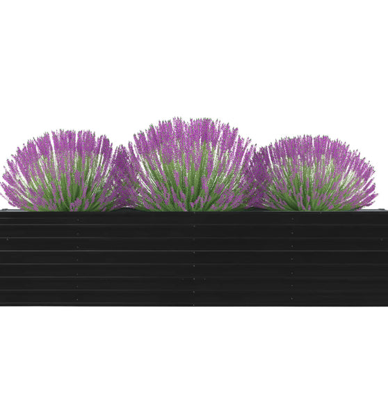 Hochbeet 320 x 40 x 77 cm Verzinkter Stahl Anthrazit