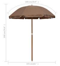 Sonnenschirm mit Stahl-Mast 180 cm Taupe