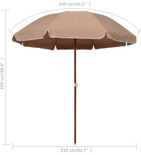 Sonnenschirm mit Stahl-Mast 240 cm Taupe