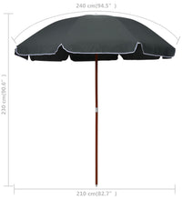 Sonnenschirm mit Stahl-Mast 240 cm Anthrazit