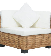 Ecksofa mit Kissen Natürliches Rattan