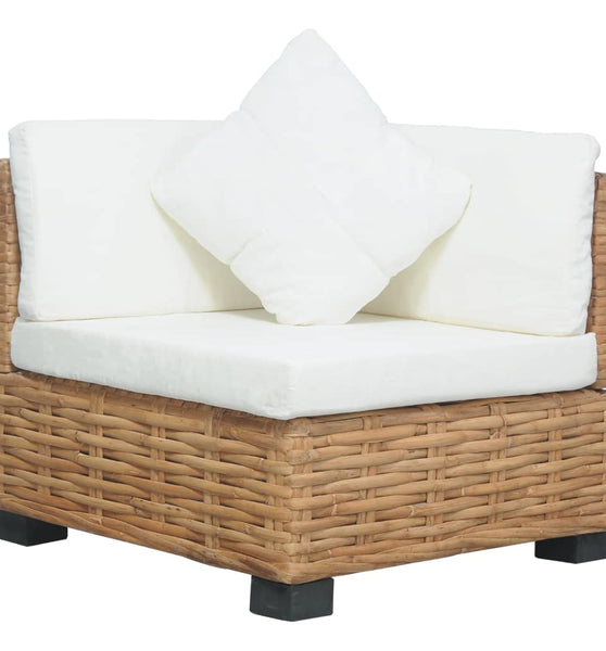 Ecksofa mit Kissen Natürliches Rattan