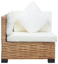 Ecksofa mit Kissen Natürliches Rattan