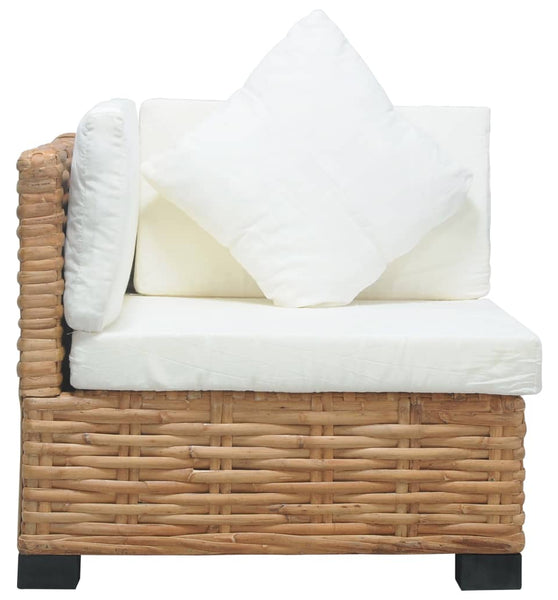 Ecksofa mit Kissen Natürliches Rattan