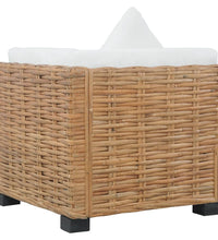 Ecksofa mit Kissen Natürliches Rattan