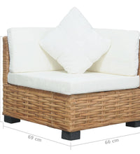 Ecksofa mit Kissen Natürliches Rattan