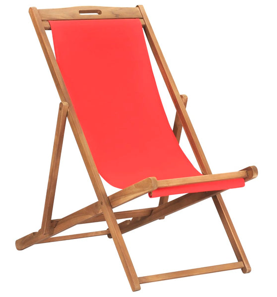 Strandstuhl Klappbar Massivholz Teak Rot