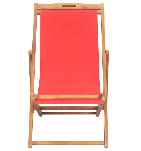 Strandstuhl Klappbar Massivholz Teak Rot