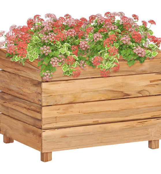 Hochbeet 50x40x38 cm Teak Altholz und Stahl