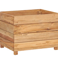 Hochbeet 50x40x38 cm Teak Altholz und Stahl