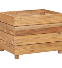 Hochbeet 50x40x38 cm Teak Altholz und Stahl