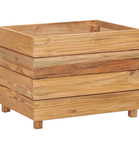 Hochbeet 50x40x38 cm Teak Altholz und Stahl