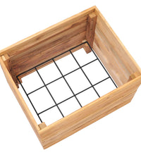Hochbeet 50x40x38 cm Teak Altholz und Stahl