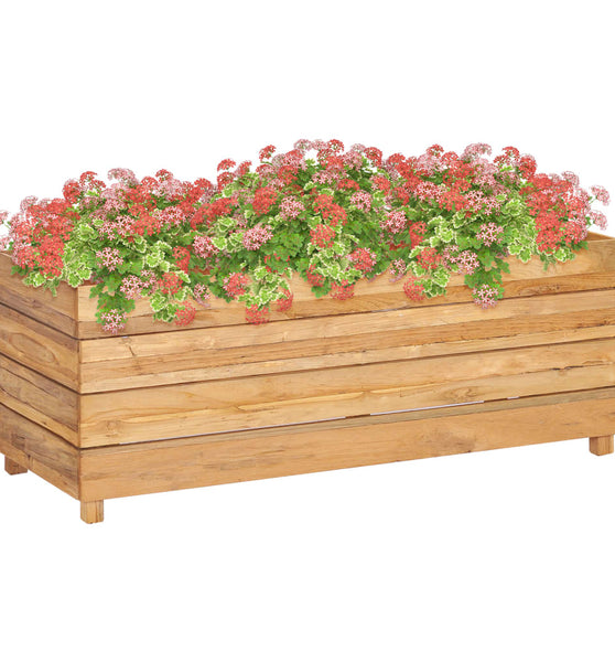 Hochbeet 100x40x38 cm Teak Altholz und Stahl