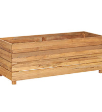 Hochbeet 100x40x38 cm Teak Altholz und Stahl