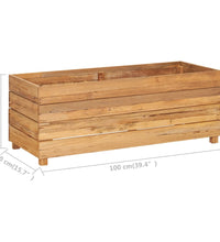 Hochbeet 100x40x38 cm Teak Altholz und Stahl