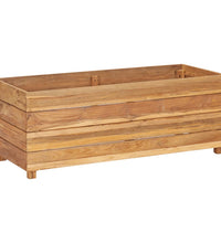 Hochbeet 100x40x38 cm Teak Altholz und Stahl