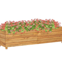 Hochbeet 150x40x38 cm Teak Altholz und Stahl